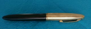 Vintage Sheaffer Gold Cap Fountain Pen W/14kt.  Gold Nib And White Dot