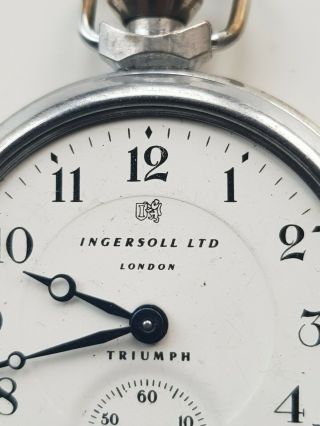 Vintage INGERSOLL TRIUMPH POCKET WATCH Spares Or Repairs 3