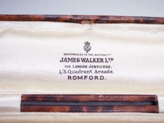 Antique/Vintage Long JEWELLERY BOX Satin & Velvet Lined - James Walker Ltd 3