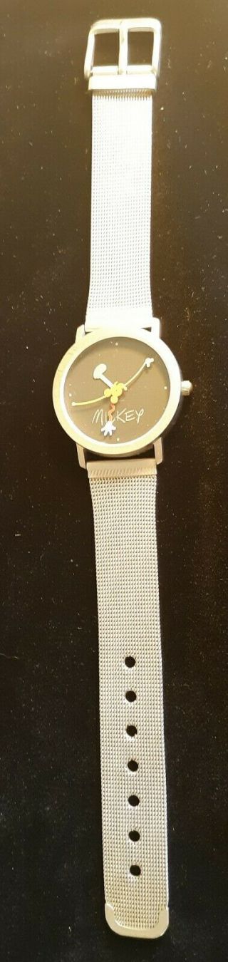 Vintage Disney Time Wristwatch Rare Collectible W/ Unique S.  S.  Weaved Band