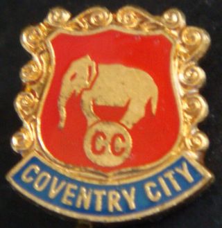 Coventry City Fc Vintage Club Crest Type Badge Stick Pin In Gilt 12mm X 14mm