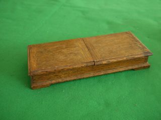 Attractive Useful Antique Vintage English Oak Deck Top Storage Box With 2 Lids