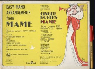 Hits From Mame Vintage Piano Sheet Music Book Inc Ginger Rogers London Show Pix