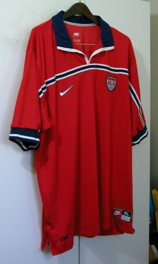 Vintage Nike Team Usa Red Soccer Jersey Xl