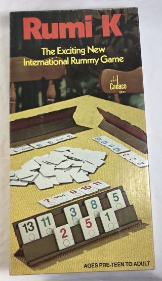Vintage Rumi K International Rummy Board Game Cadaco 1977 100 Complete Euc