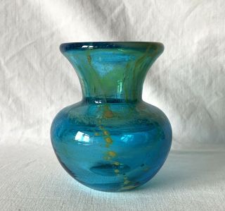 Vintage 10cm Tall Mdina Glass Vase Signed On Base