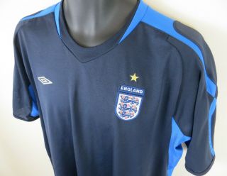 Vtg Umbro England Football Shirt Training Retro Soccer Jersey Camiseta 3 Lions L