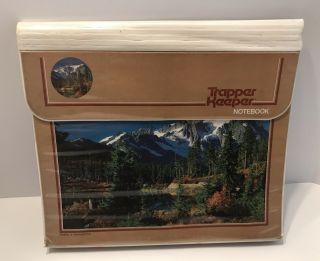 Trapper Keeper Mead Mountain Vintage 80s Tan Brown Trees Sky 29096 1980’s