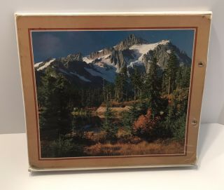 Trapper Keeper MEAD Mountain Vintage 80s Tan Brown Trees Sky 29096 1980’s 2