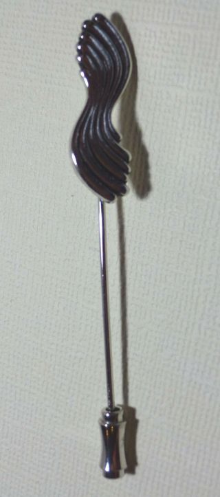 Vintage Sc Sarah Coventry Swirl Wave Silver Tone Scarf Lapel Hat Pin Stick 3 "