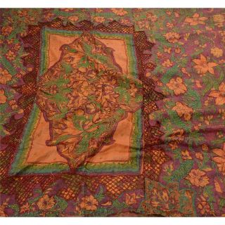 Tcw Vintage Saree 100 Pure Silk Hand Embroidery Craft Fabric Premium Sari