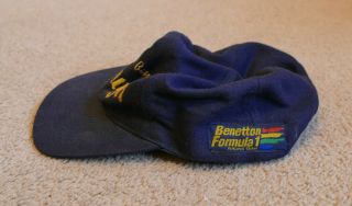 Vintage Benetton Formula One Racing Team Blue Baseball Cap/hat