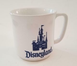 Vintage Walt Disney Disneyland Mug Cup White Blue Sleeping Beauty Castle Japan