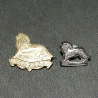 Two Vintage Lion Wembley Badges - Both Dating Circa 1925 - Scarce Versions
