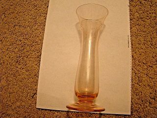 Vintage Amber Bud Vase Delicate Acid Etched And Footed 6 " Near