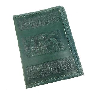 Vintage Tooled Leather Book / Notebook Cover Winged Lion