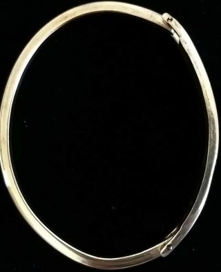 Black White Bangle Bracelet Mexico Alpaca Mother Of Pearl Abalone Vintage A600 4
