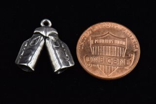 Vintage Cowboy Chaps Pants Sterling Silver Charm 3D Western Cowgirl Detailed 925 2