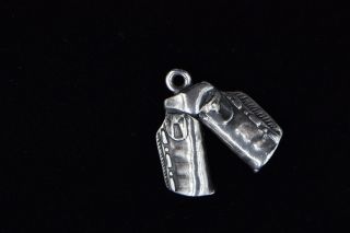 Vintage Cowboy Chaps Pants Sterling Silver Charm 3D Western Cowgirl Detailed 925 3