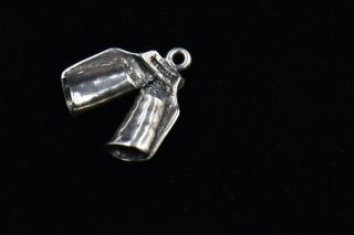 Vintage Cowboy Chaps Pants Sterling Silver Charm 3D Western Cowgirl Detailed 925 4