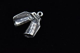 Vintage Cowboy Chaps Pants Sterling Silver Charm 3D Western Cowgirl Detailed 925 5