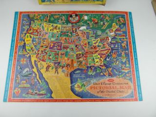 Vintage WALT DISNEY UNITED STATES MAP CHARACTER PUZZLE Mickey Mouse Jaymar 2