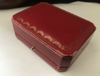 Vintage Red Leather Cartier Watch Bracelet Box