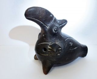 Wonderful Vintage South American Pottery Bird Shaped Ocarina (flute / Whistle)