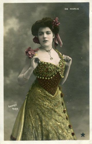 Vintage French Rppc Postcard - Actress Miss De Maria Uc022