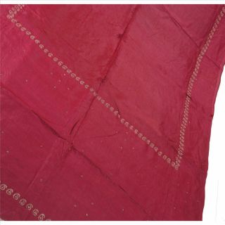 Tcw Vintage Saree 100 Pure Silk Hand Embroidered Craft Fabric Sari Zari