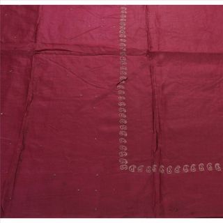 Tcw Vintage Saree 100 Pure Silk Hand Embroidered Craft Fabric Sari Zari 2