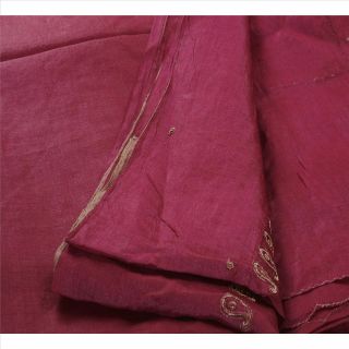 Tcw Vintage Saree 100 Pure Silk Hand Embroidered Craft Fabric Sari Zari 5