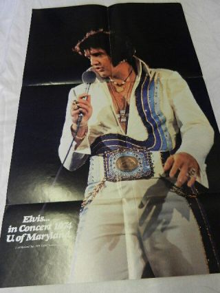 Vintage 1987 Elvis Presley Fold - Out Poster U.  S.  17x26 " Double Sided Photos