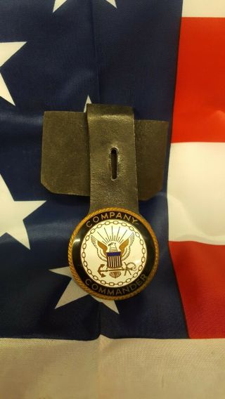 2 " United States Navy Company Comander Badge Antaya A26 Brass Inlayed Vintage