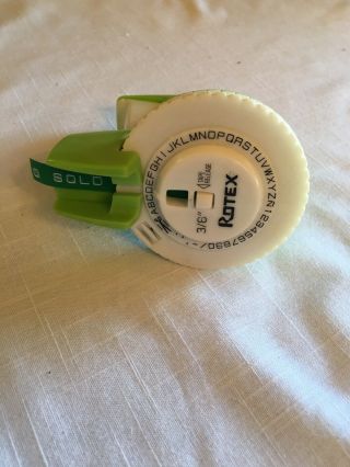Rotex Vintage Green Embossing Mini Label Maker With 3/8 " Tape