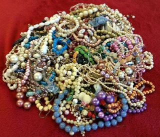 Bundle Of Broken Vintage Costume Jewellery - Over 1.  6kg