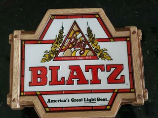 Vintage Blatz Plastic Beer Sign