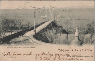 (n249) Vintage Postcard,  Rppc,  Old Jug Bridge,  Frederick,  Maryland