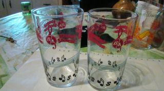 Vintage B.  A.  Oil Can 2 Drinking Glasses 4 3/4 " Gas Station Give - Away L@@k No Res