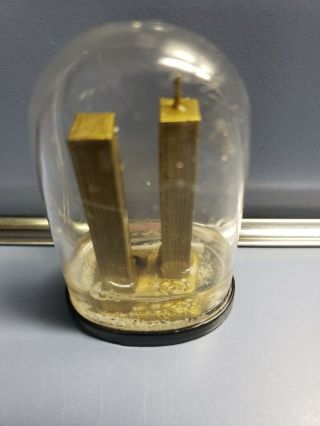 World Trade Center Vintage Snow Globe Plastic Small Chip Bottom On Back. 3