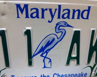 Vintage Maryland License Plate Pair Treasure The Chesapeake 1996 4
