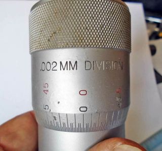 Vintage LS STARRETT GB Large Metric Micrometer Head No:468M reads to 0.  002mm 3