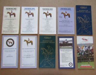 10 X Vintage Newbury Horse Racing Programmes / Racecards From The 1990s/00s
