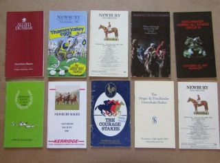 10 X Vintage Newbury Horse Racing Programmes / Racecards From The 1980s B