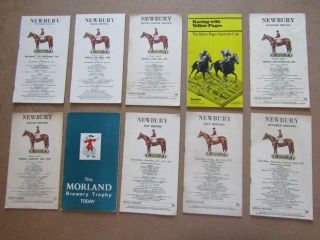 10 X Vintage Newbury Horse Racing Programmes / Racecards From The 1960s /70s