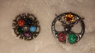 Two Vintage Scottish Brooches Including Miracle