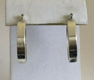 Vintage Sterling Silver 925 Chunky Hoop Earrings Q283