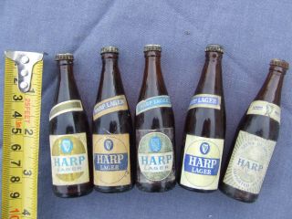 Miniature Vintage Bottles 5 Collectable Harp Bottle Vintage Dating From1950/60s