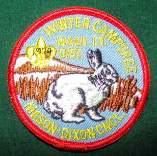 Vintage Bsa Boy Scouts Of America 1974 Winter Camporee Mason - Dixon Council