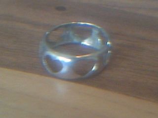 Vintage Solid Silver Ladies Heart Band Ring
